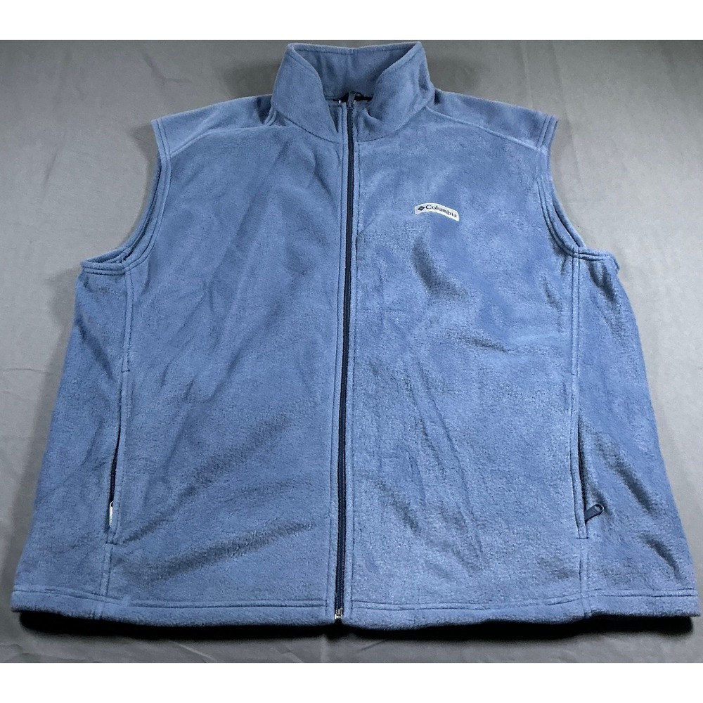 Columbia Steens Mountain Fleece Vest Mens XXL Blue Full Zip AM1535